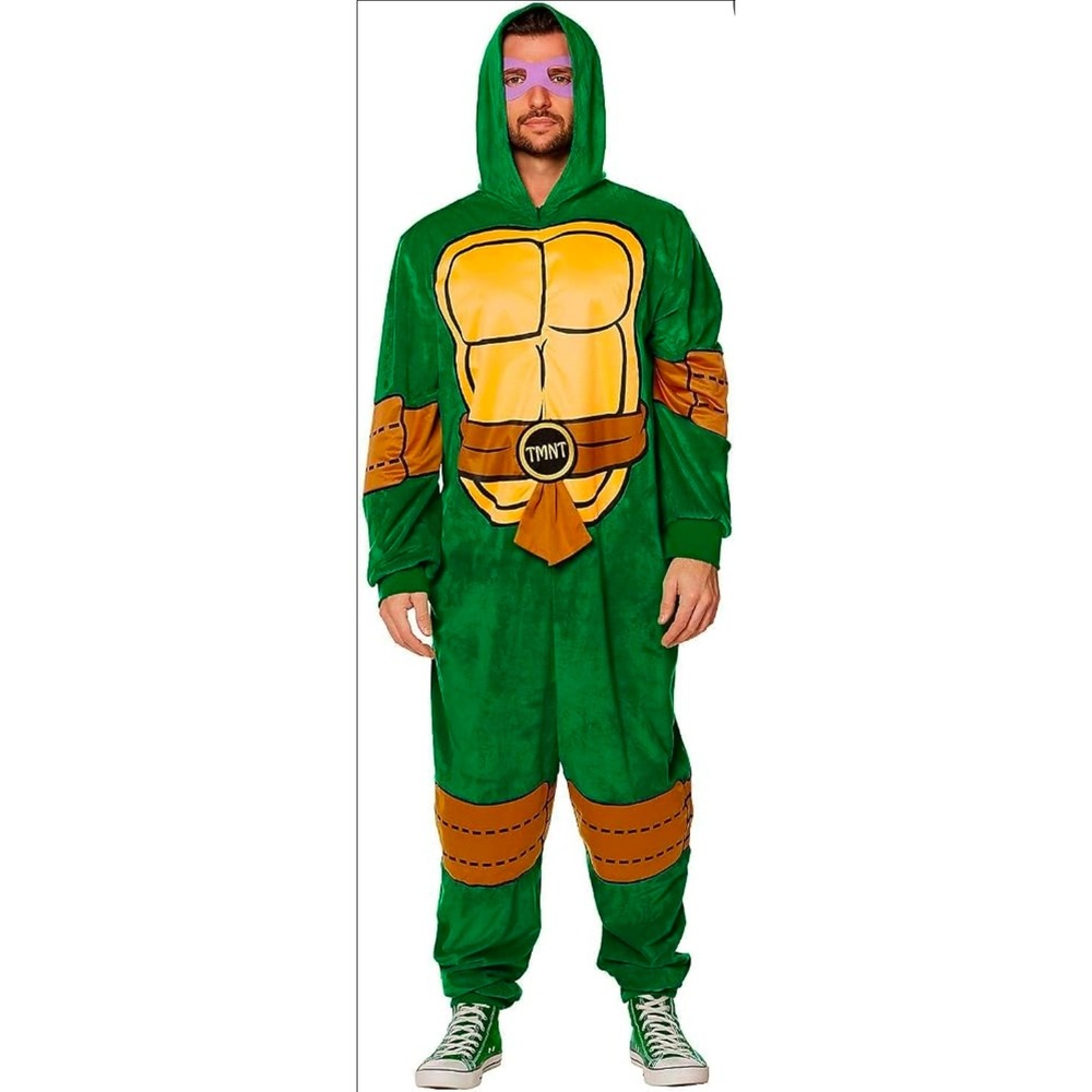 Nickelodeon Green TMNT Union Suit L/XL Costume Hooded Plush Jumpsuit Costume